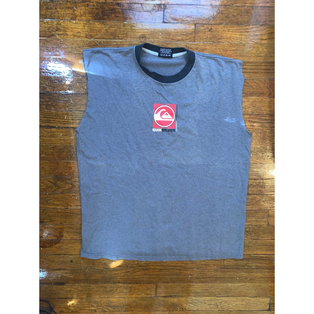 Vintage Quiksilver Box Logo Ringer T Shirt XL Y2K Surf Skate